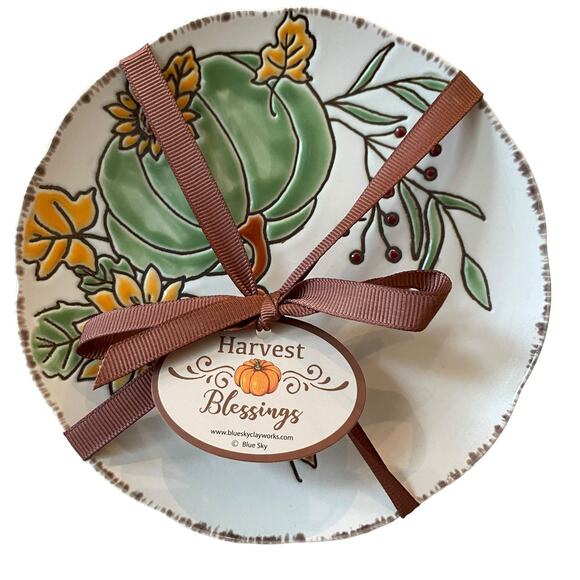 Eli & Ana Pumpkin Appetizer Plates 6in Thanksgiving Fall Harvest Set of 4 New - Picture 2 of 14